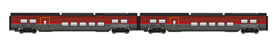 Jägerndorfer Collection JC12220 - H0 - 2-tlg. Railjet-Wagen-Set DANI, ÖBB, Ep. VI - AC